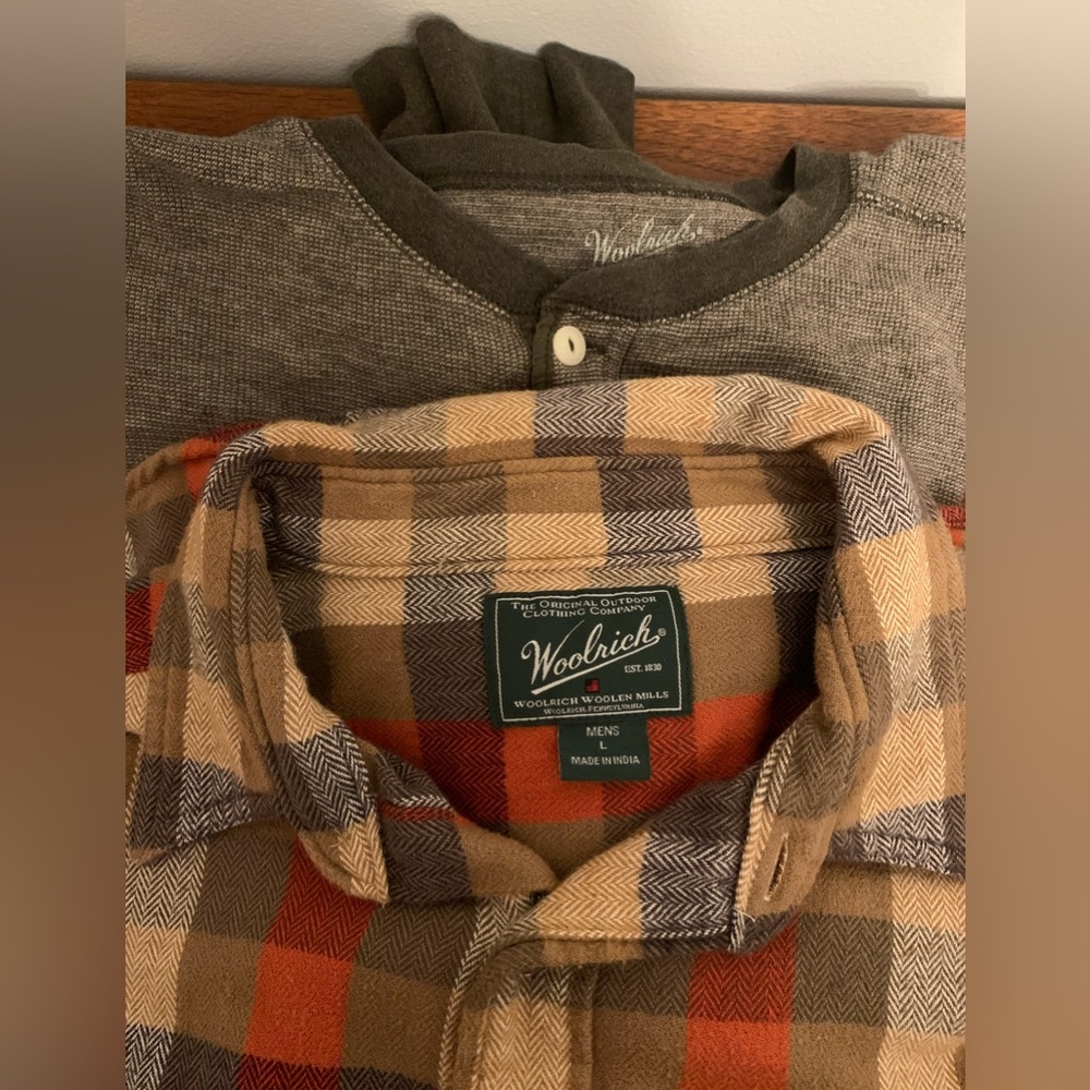 Woolrich Bundle: Men’s Henley size XL & Men’s Button Down size L